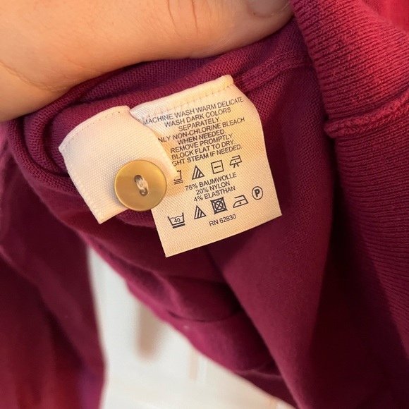 Lands' End Women's Fuchsia Button-Front Cardigan Sweater - Picture 4 of 4